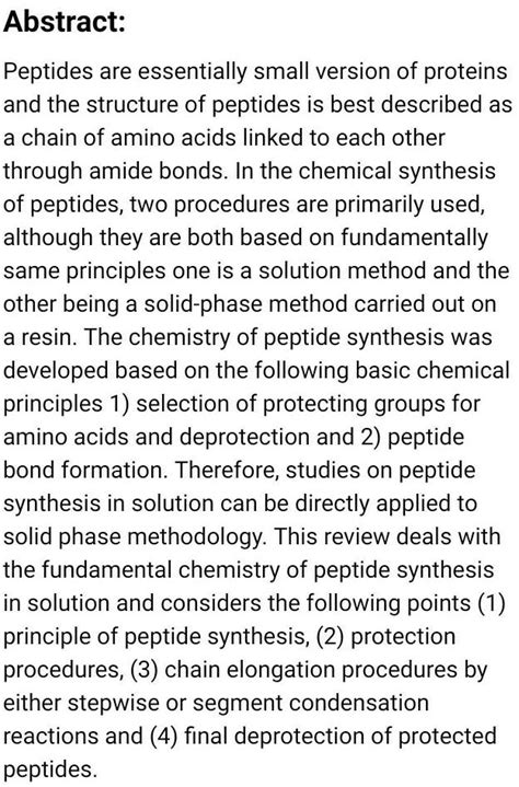Segment and sequential strategies for solution phase peptide synthesis ...