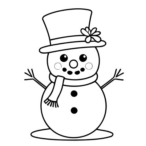 Premium Vector | Vector illustration of a cute Snowman drawing for kids ...