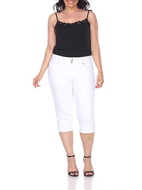 Women's Plus Size White Capri Jeans - Walmart.com