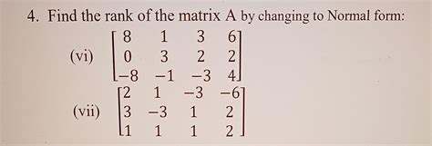 Image result for Rank of Matrix Normal Form 4 4 Engineering