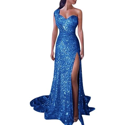 WTXUE Sundresses for Women, Sequin Long Prom Neck V Gown Gold Party ...