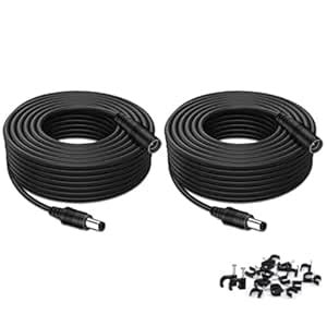 Tonton 2 Pack - 30ft 10m 2.1mm x 5.5mm Power Extension Cable Compatible ...