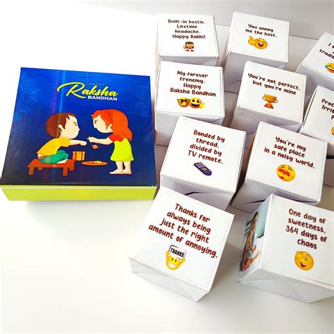Rakhi Surprise Gift with 10 Jumping Cubes (With 40 Sibling Quotes ...