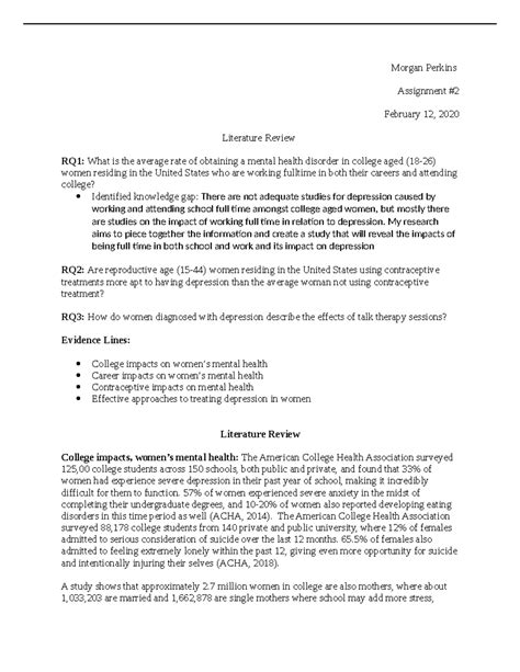 Lite Reviewand Specific Aims - Morgan Perkins Assignment # February 12 ...