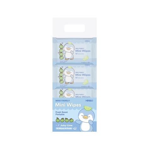MINI FAMILY Mini Wipes 10 Wipes×8 Packs(Juicy Lime) – Miniso Srinagar