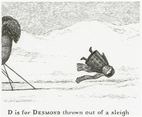Edward Gorey illustration D IS FOR DESMOND Gashlycrumb Tinies macabre ...