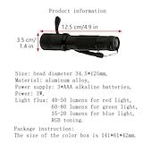 RGB LED Flashlight Color Changing Lamp Torch 10 Colors Light LED ...