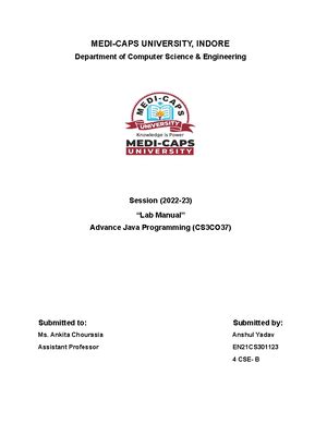 JAVA OOPS - Core Java Laboratory - Studocu
