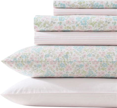 Amazon.com: Laura Ashley - Sheet Set, Super Soft Bedding Set with Deep ...