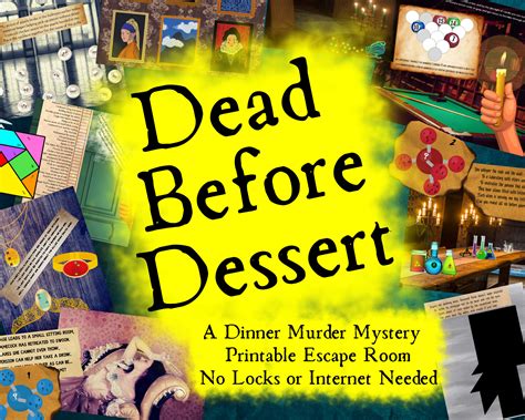 Dinner Murder Mystery Escape Room Game. Printable Adventure for ...
