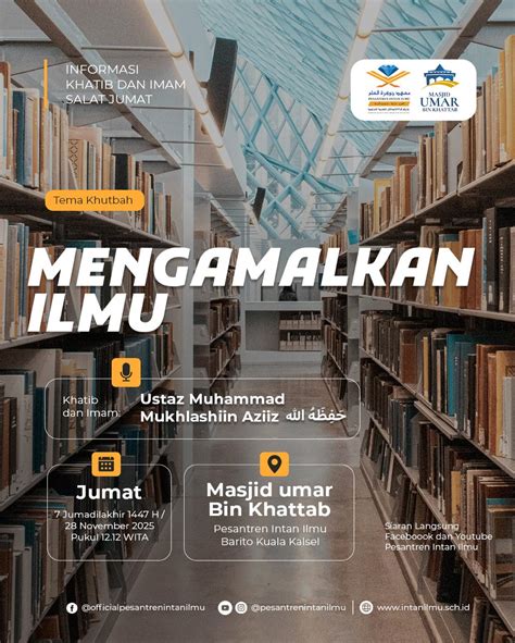 INFORMASI KHATIB DAN IMAM SALAT JUMAT, 7 Jumadilakhir 1447 H/28 ...