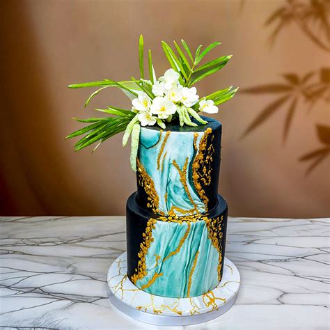 TWILIGHT MARBLE 2 TIER FONDANT CAKE – KabhiB