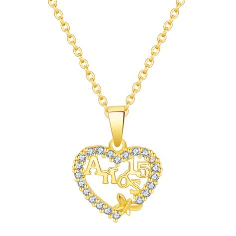 Charming Girl Kids 14k Gold Over Silver "15 Años" Cubic Zirconia Heart ...