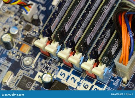 Close Up of Printed Circuits on Motherboard Editorial Stock Image ...