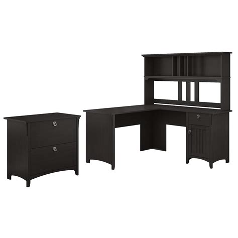Buy Bush Furniture Salinas 60W L Shaped Desk with Hutch and Lateral ...