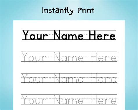 Printable Name Tracing Worksheets, Custom Handwriting Practice for PreK ...