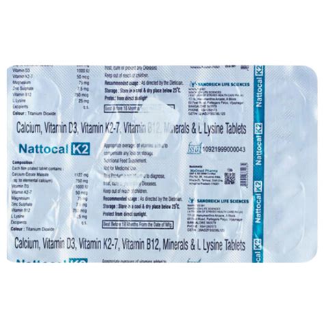 Nattocal K2 Tab | Uses, Side Effects, Price | Apollo Pharmacy