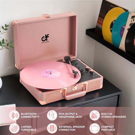 DANFIAUDIODF Vinyl Record Player 3-Speed Portable Suitcase Record India ...