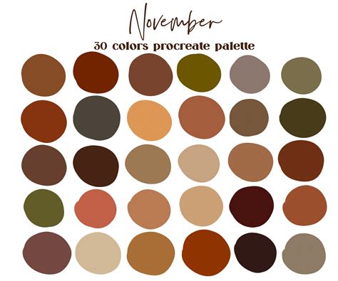November Neutrals Procreate Color Palette / Ipad Procreate Swatches ...