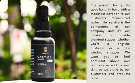 Cosmith 20% Vitamin C Serum With Hyaluronic Acid | Serum For Face ...