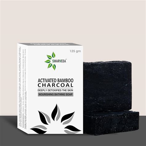 Buy Swarveda Activated Bamboo Charcoal Bath Soap for Deep Clean and ...
