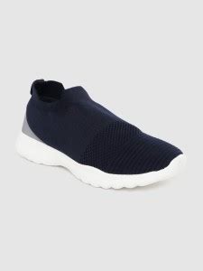 WROGN ACTIVE WROGN ACTIVE Men Navy Blue Woven Design Slip-On Sneakers ...