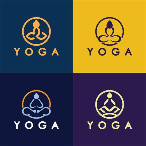 Simple yoga logo icon vector design template | Premium Vector