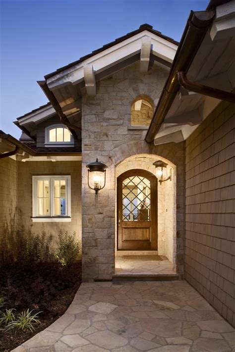 Townhouse Exterior Entryway Ideas Modern House With Stone Steps