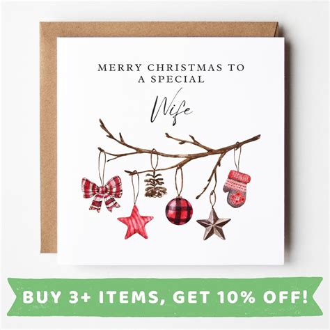 Wife Christmas Card Wife Christmas Cards Wife Christmas Gift Wife ...