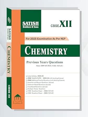 CBSE Class 12 Chemistry Chapterwise Previous 10 Years Solved Papers ...