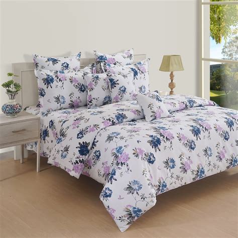 Buy SWAYAM Ananda Cotton 210TC Floral Print 3Pcs Queen Bedsheet Set ...