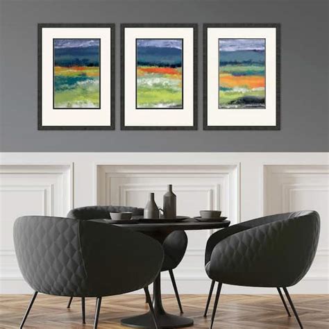 Paragon Finn 3 Piece Framed Giclee Abstract Art Print 28 in. x 20 in ...