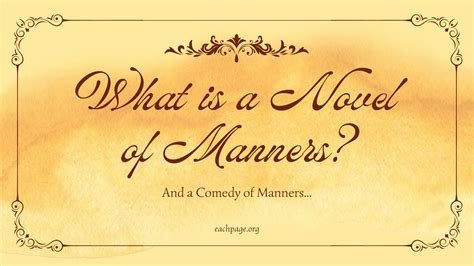 What is a Novel of Manners? – EachPage