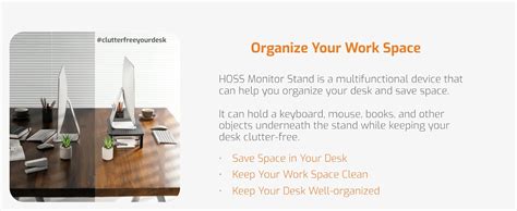 Hoss® Monitor Stand For Desk - Laptop Stand | Three Level Height ...