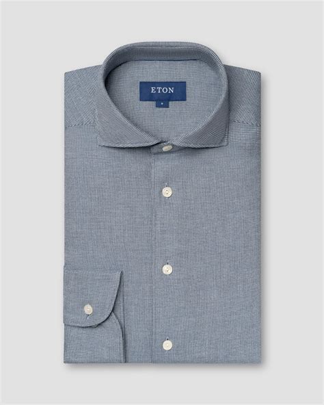Mid blue Flannel Shirt - Eton