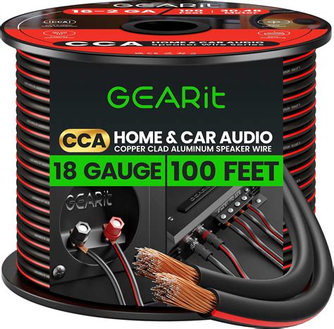 GearIT 18AWG Speaker Wire, Pro Series 18 AWG Gauge Speaker Wire Cable ...