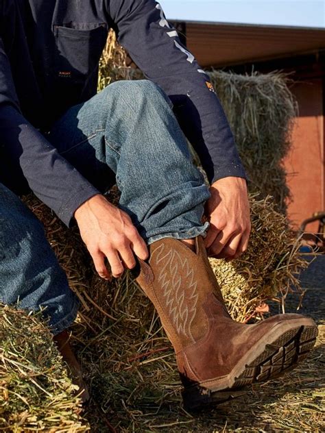 Ariat Groundbreaker work boots for farm and construction work environments