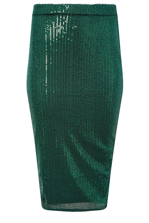PixieGirl Green Sequin Midi Skirt | PixieGirl