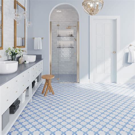 Blue Mosaic Tile Bathroom Floor | Floor Roma