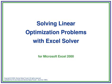 Image result for Solving Optimization Problems in Excel