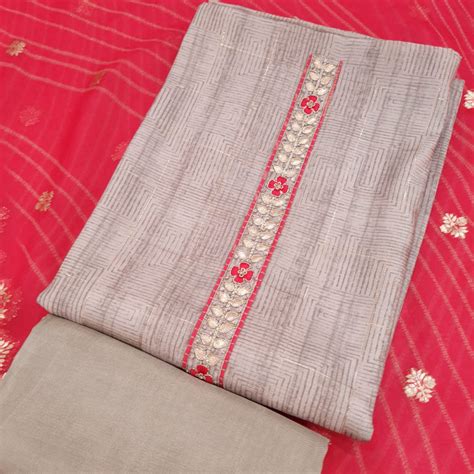 Set 41-27th Nov - Classic Self Printed Grey Organza Silk - Sweet Patra ...