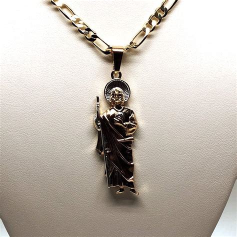 San Judas Gold Plated Chain Necklace by Fran & Co. Jewelry