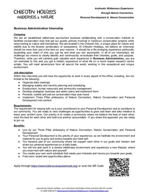 Business Administration Internship | Trails to Empowerment