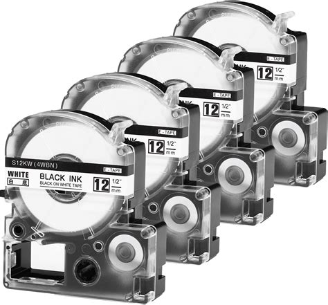 Replace for Epson LW-300 Label Tape, LC-4WBN, LK-4WBN, SS12KW Tape ...