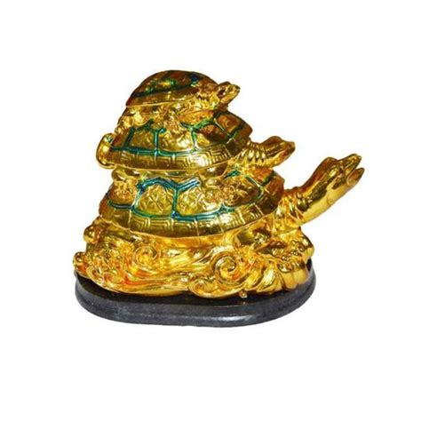 Odishabazar Vastu Feng Shui Three Tiered Tortoises with Vase Showpiece ...