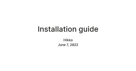 Installation guide — Teletype
