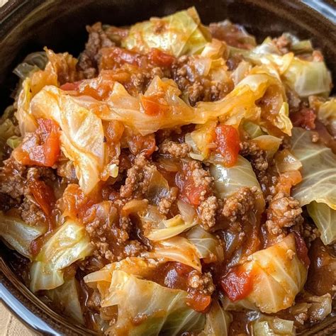 Slow Cooker Unstuffed Cabbage Rolls