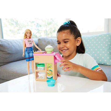 Buy Barbie Noodle Bar Playset with Blonde Doll, Workstation ...