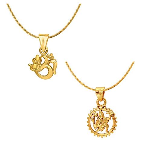 Mahi Gold Plated Combo of Three Radha-Krishna Hanuman & Shiva Unisex ...