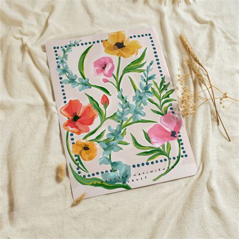 August Birth Month Flower Art Print By Elizabeth Rachael